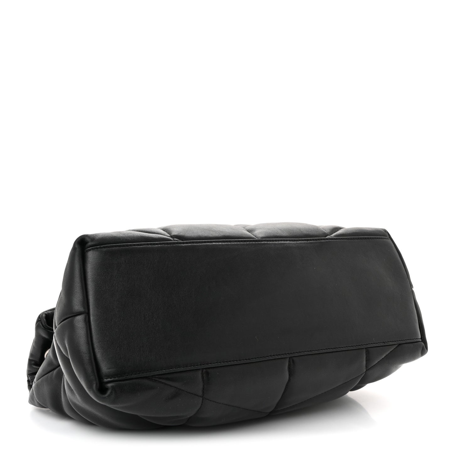 Lambskin Quilted Medium Loulou Puffer Monogram Chain Satchel Black