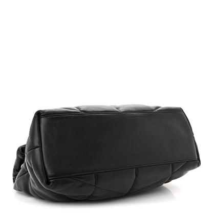 Saint Laurent Lambskin Quilted Medium Loulou Puffer Monogram Chain Satchel Black 4 of 10