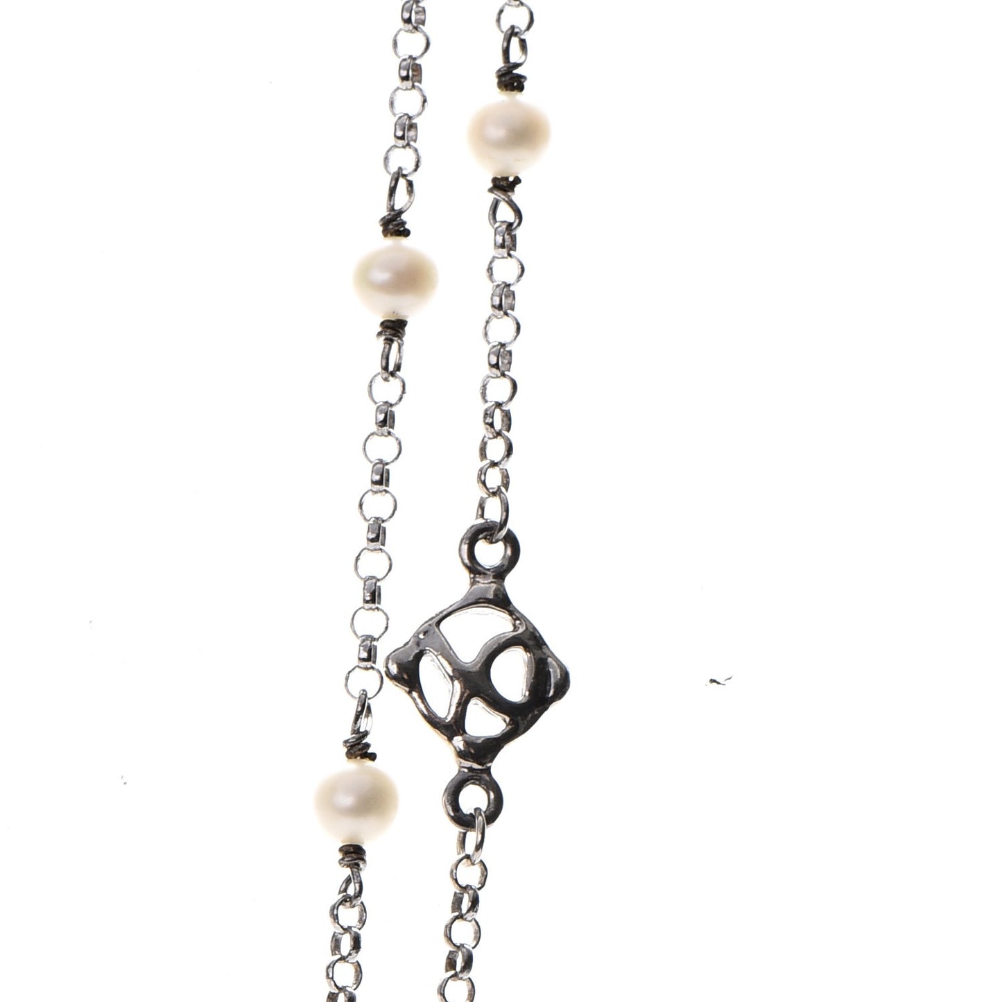 Sterling Silver Freshwater Pearl Bead Chain Necklace