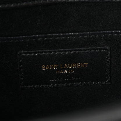 Saint Laurent Smooth Calfskin Medium Monogram Sunset Satchel Black 6 of 10