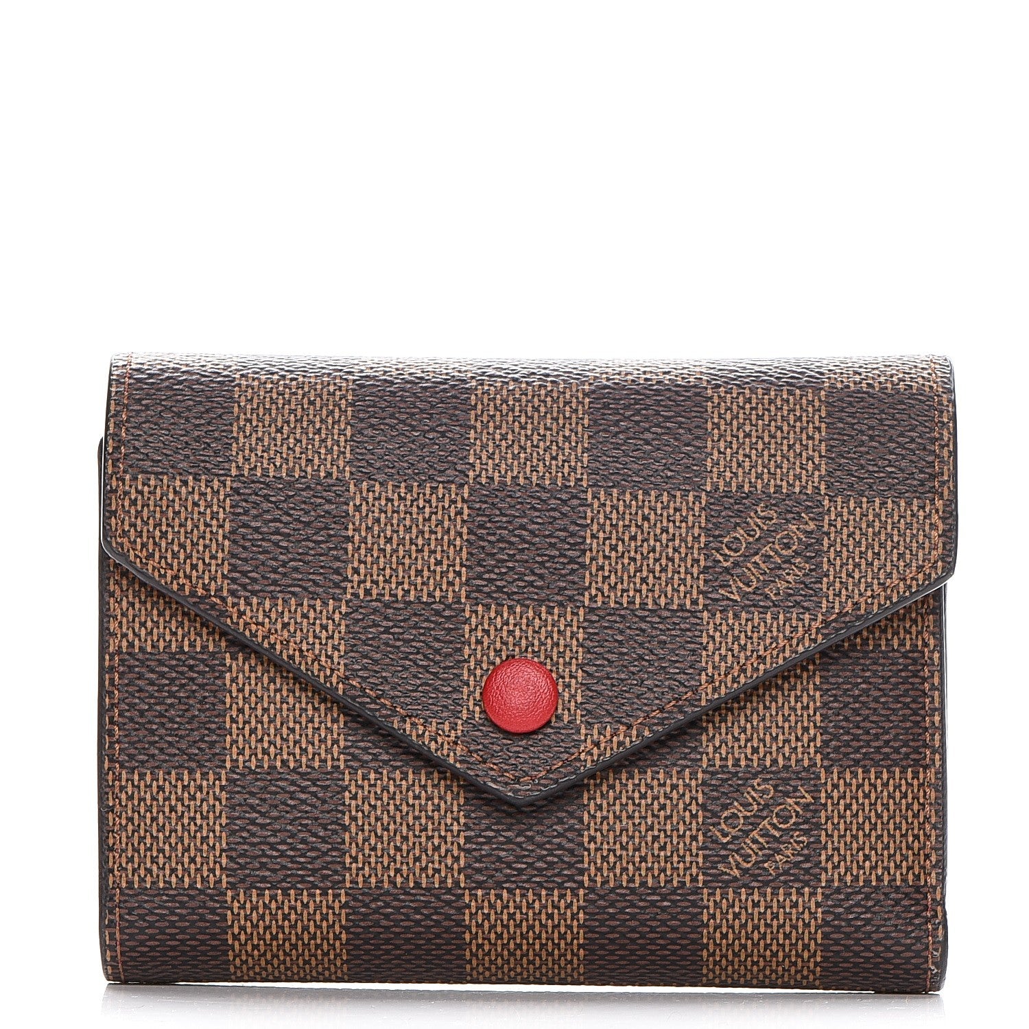 Louis Vuitton Damier Ebene Victorine Wallet Red 1 of 7