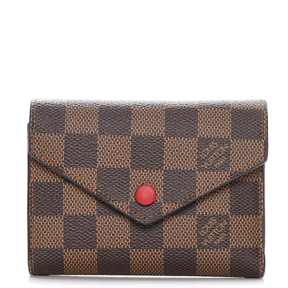 Louis Vuitton Damier Ebene Victorine Wallet Red 1 of 7
