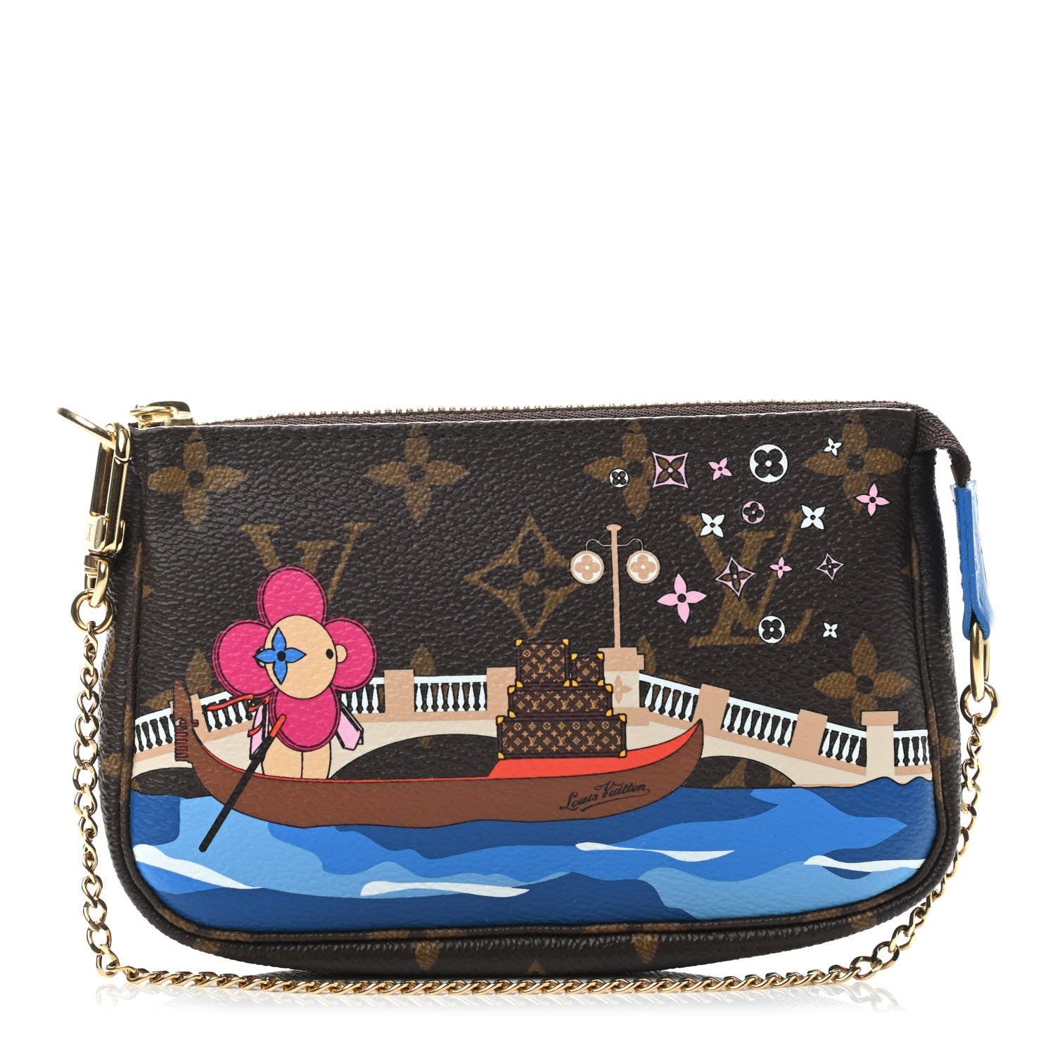 Louis Vuitton Monogram 2019 Christmas Animation Mini Venice Pochette Accessories Blue 1 of 4