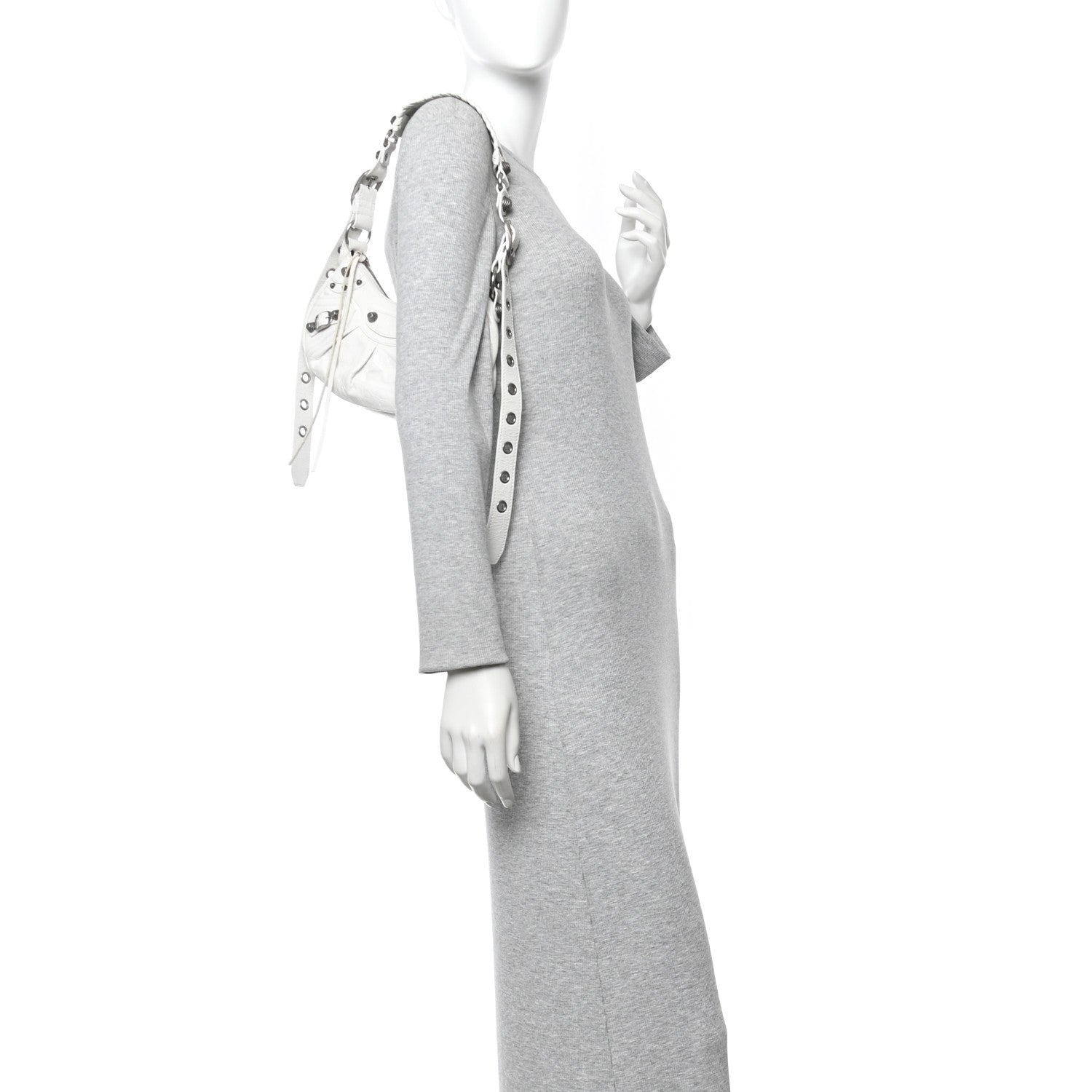 Balenciaga Agneau Arena Le Cagole Shoulder Bag XS Optic White 2 of 12