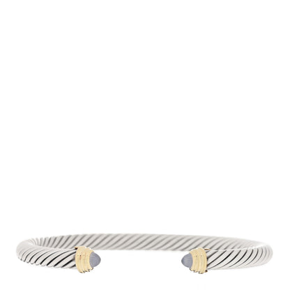 David Yurman Sterling Silver 14K Yellow Gold Moonstone 5mm Cable Classics Petite Color Bracelet 1 of 3