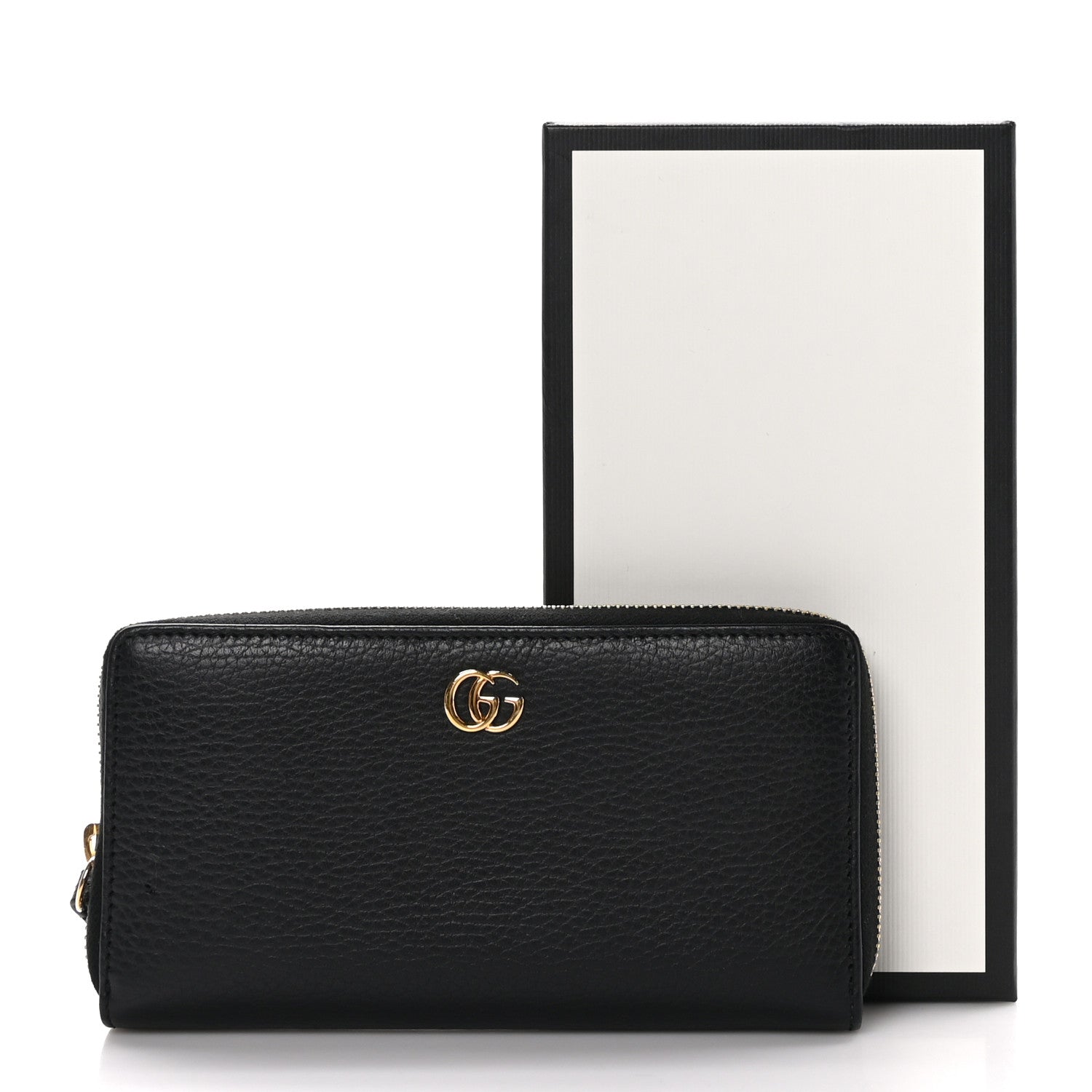 Gucci Dollar Calfskin GG Marmont Zip Around Wallet Black 11 of 11