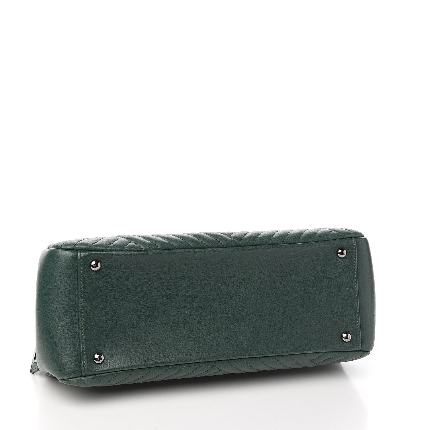 Chanel Lambskin Quilted CC Crossing Shopping Tote Green 3 of 10
