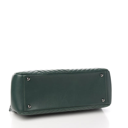 Chanel Lambskin Quilted CC Crossing Shopping Tote Green 3 of 10