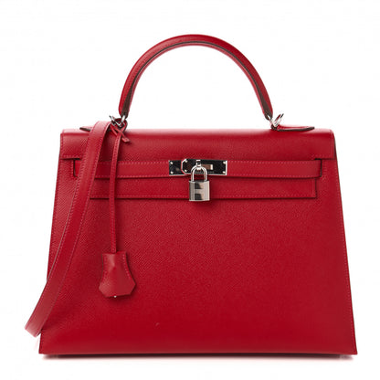 Hermes Epsom Kelly Sellier 32 Rouge Casaque 1 of 11