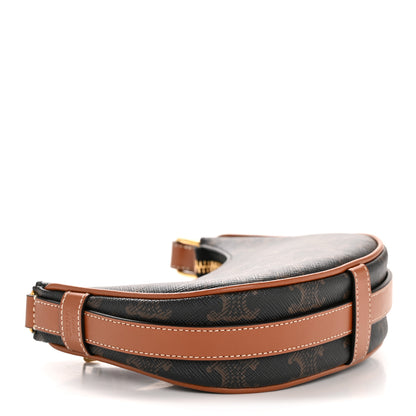 Celine Canvas Calfskin Mini Ava Triomphe Shoulder Bag Tan 4 of 12