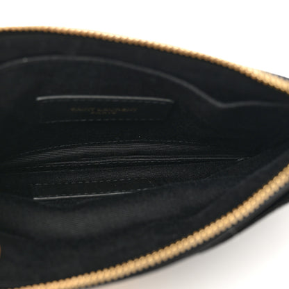 Saint Laurent Grain De Poudre Chevron Monogram Bill Pouch Black 5 of 6