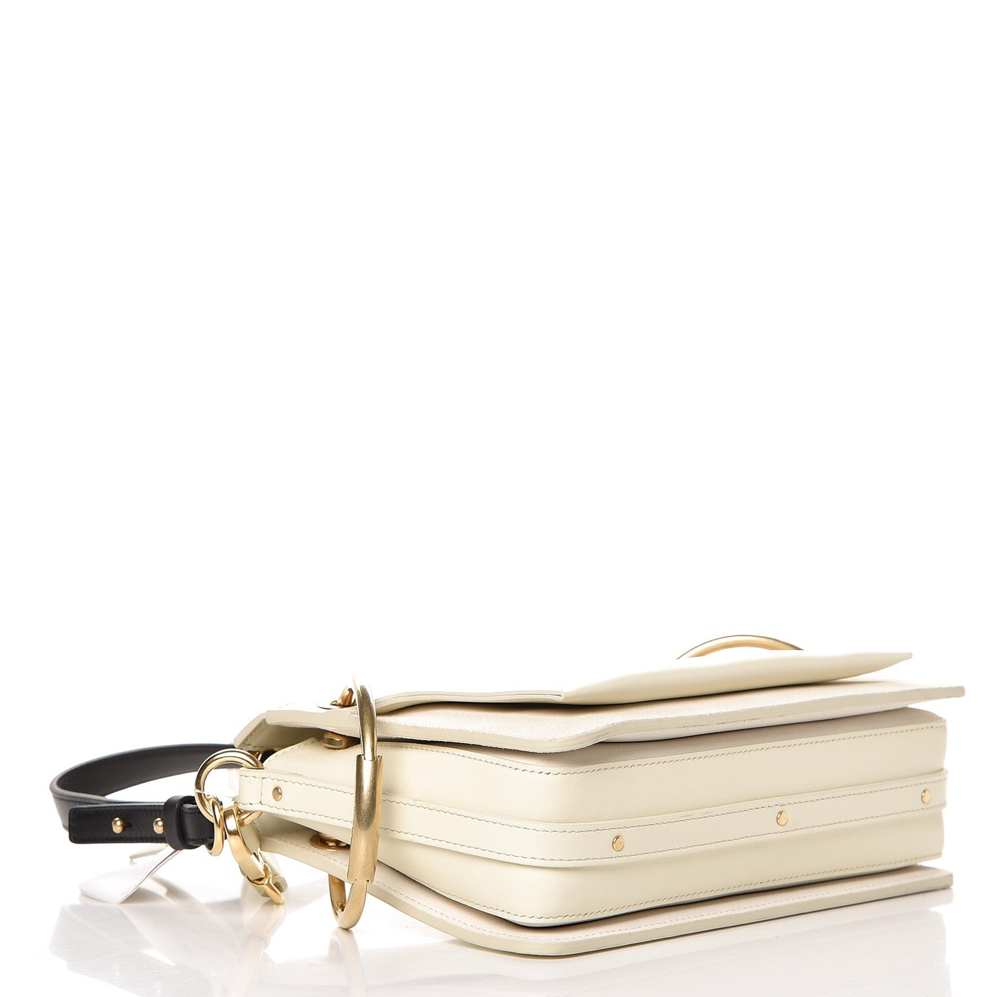 Calfskin Medium Roy Bag Natural White