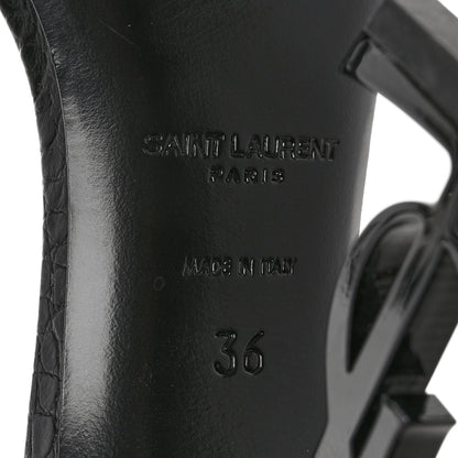 Saint Laurent Calfskin Fake Cocco Opyum 110 Sandals 36 Black 8 of 9