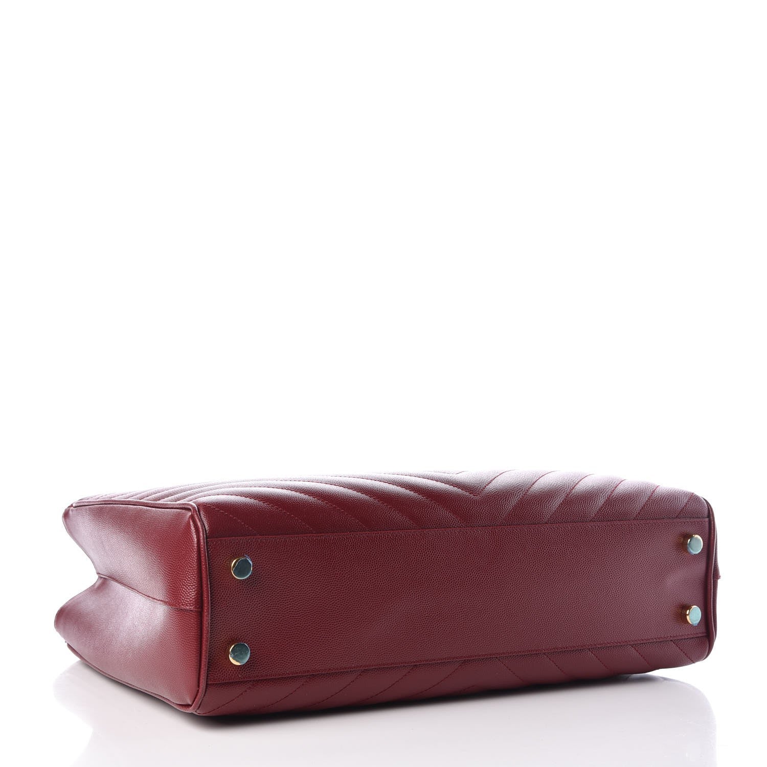 Saint Laurent Grain De Poudre Matelasse Chevron Monogram Shopping Bag Oxblood 4 of 9
