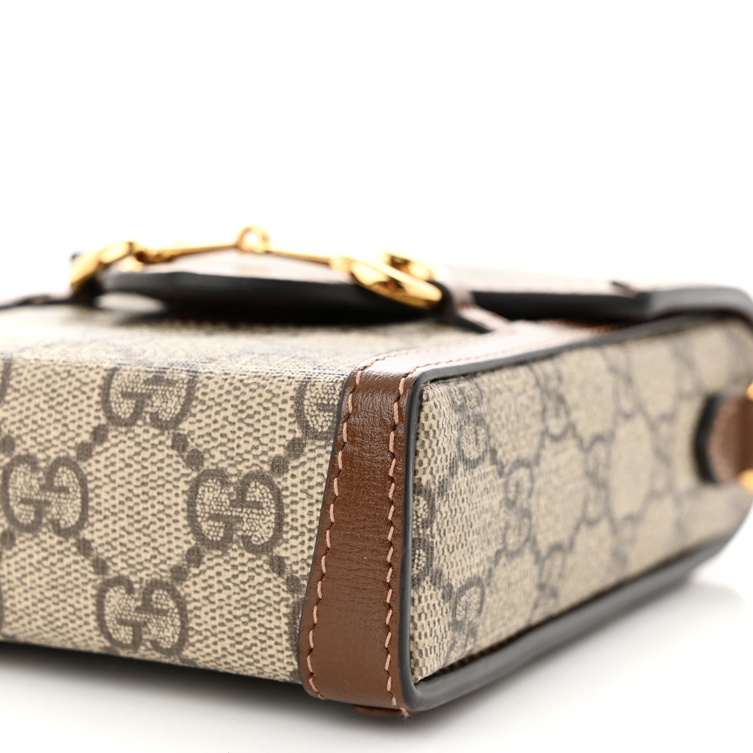 Gucci GG Supreme Monogram Mini Horsebit 1955 Crossbody Bag Beige Brown Sugar 10 of 10