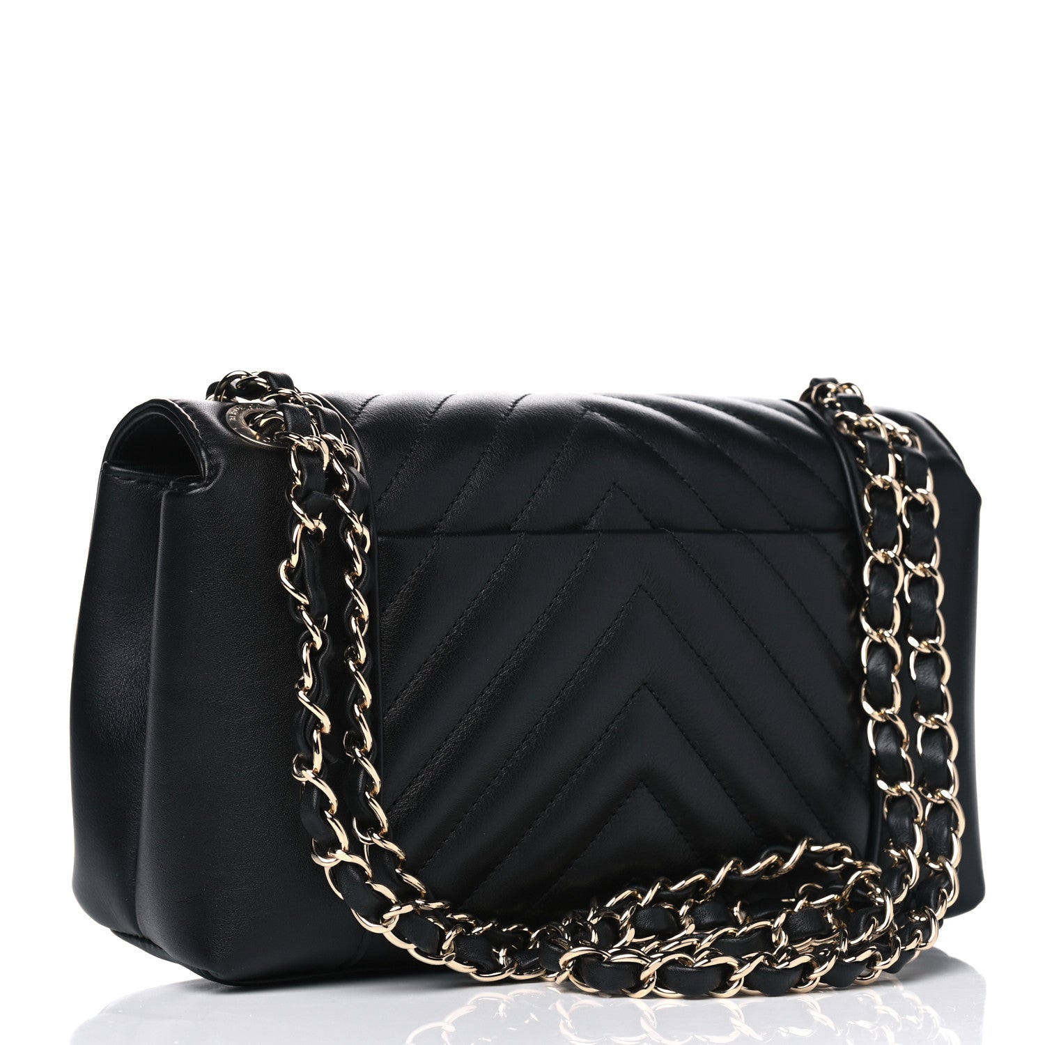 Chanel Calfskin Quilted Medium Daily Chevron Flap Black 2 of 5