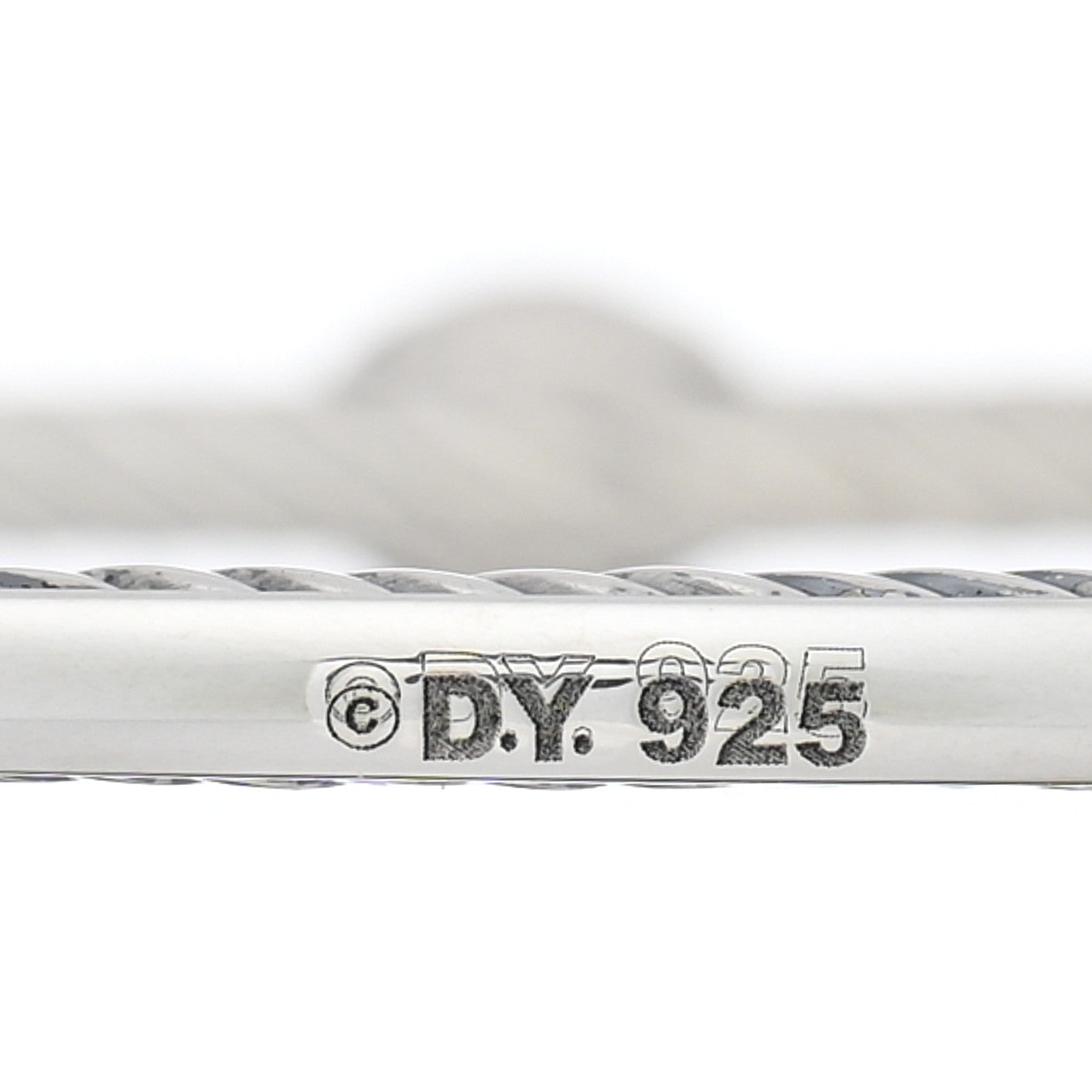 Sterling Silver Diamond 3mm Oval Cable Bangle Bracelet