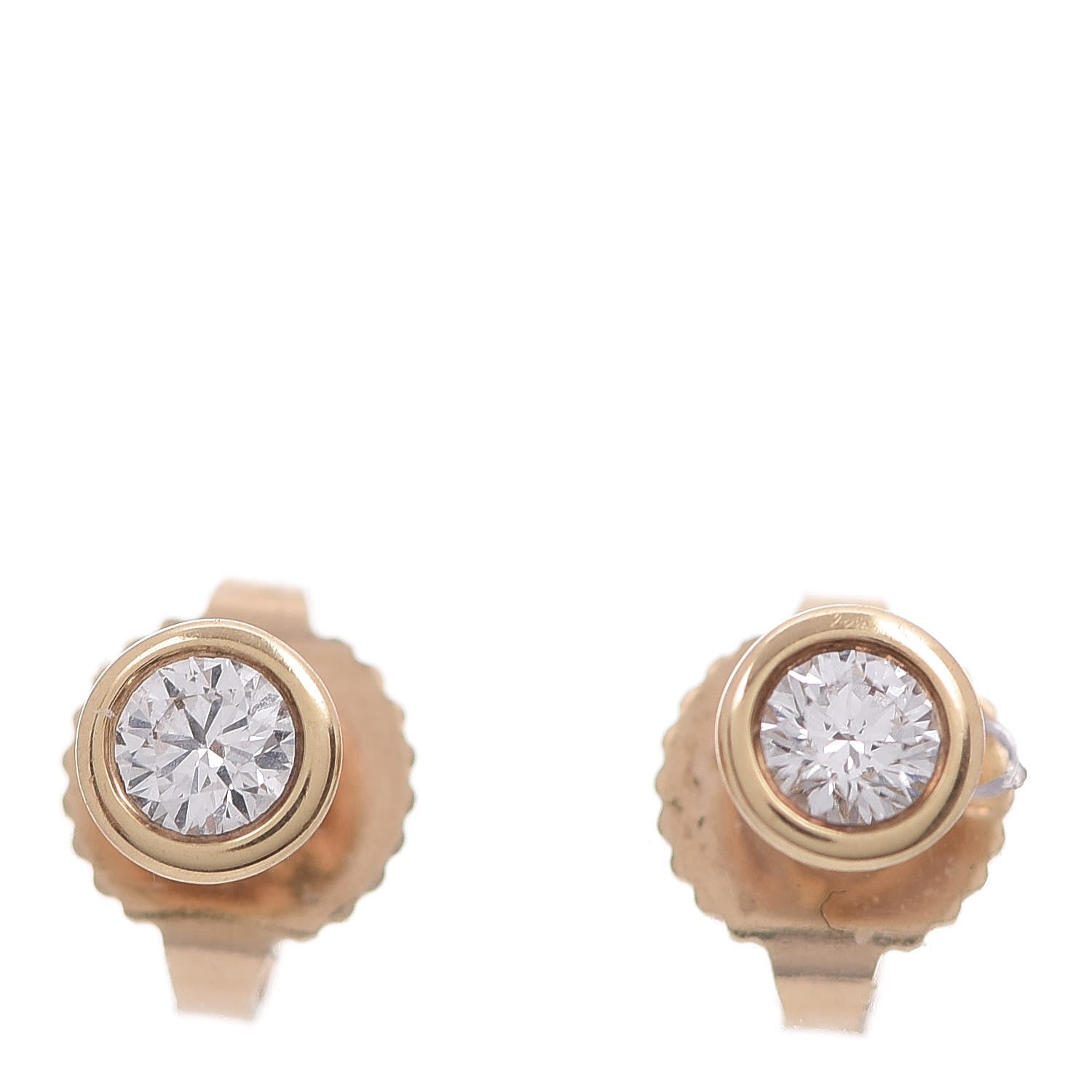 Tiffany 18K Yellow Gold Diamond .16ctw Elsa Peretti Diamonds By The Yard Earrings 1 of 7
