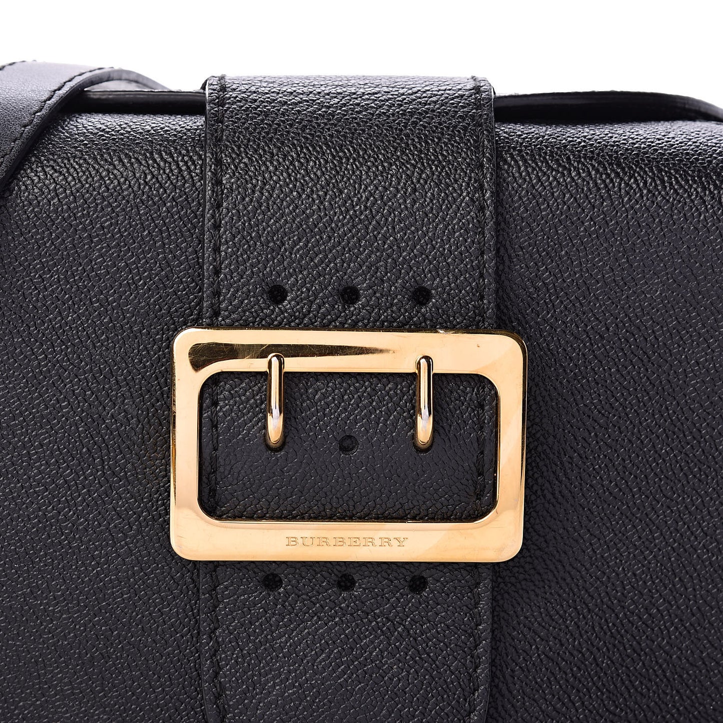 Soft Grain Calfskin Small Buckle Zip Bag Black