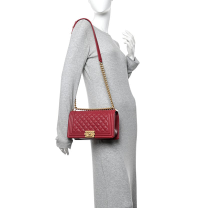 Chanel Caviar Quilted Medium Boy Flap Red 2 of 11