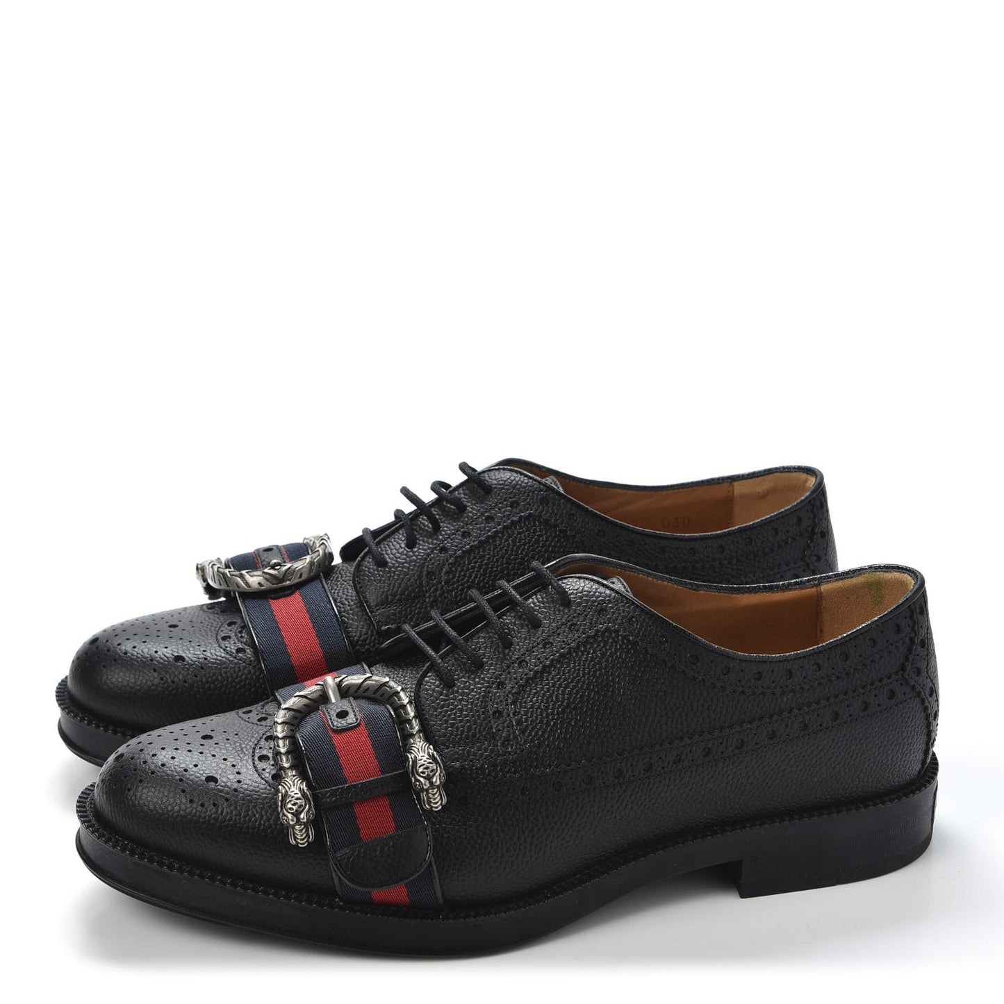 Calfskin Web Mens Queercore Brogue Derby Shoes 7 Black