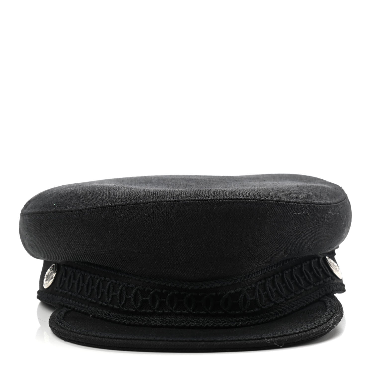 Hermes Double Linen Twill Cabourg Cap 59 Black 3 of 7