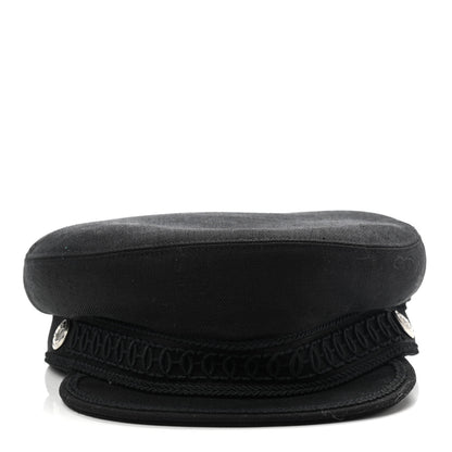 Hermes Double Linen Twill Cabourg Cap 59 Black 3 of 7