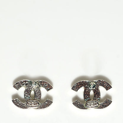 Chanel Crystal Timeless CC Earrings Silver 4 of 5