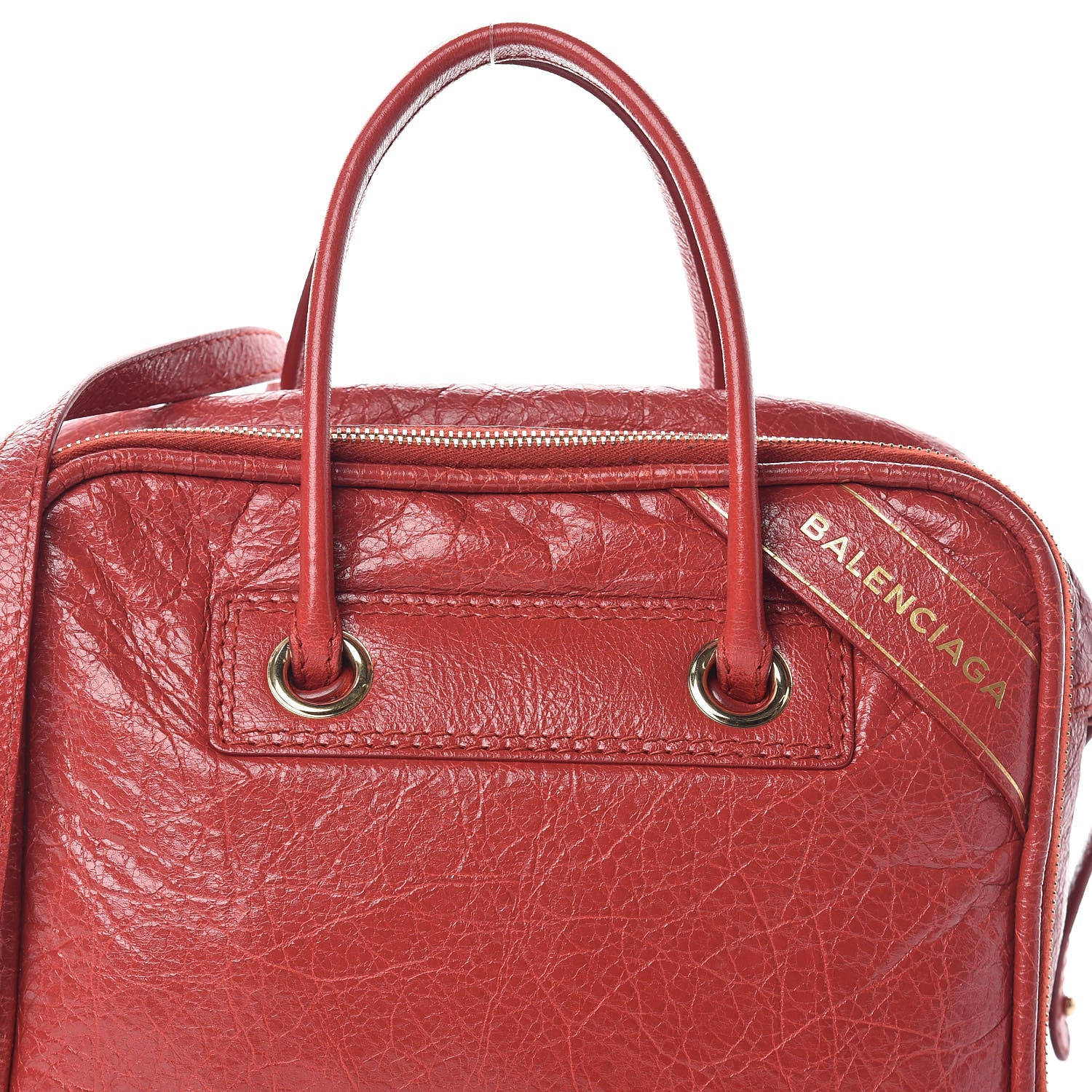 Balenciaga Agneau S Blanket Square Tote Rouge Brique 7 of 9