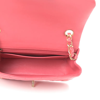 Chanel Lambskin Quilted Studded Mini Rectangular Flap Pink 5 of 11