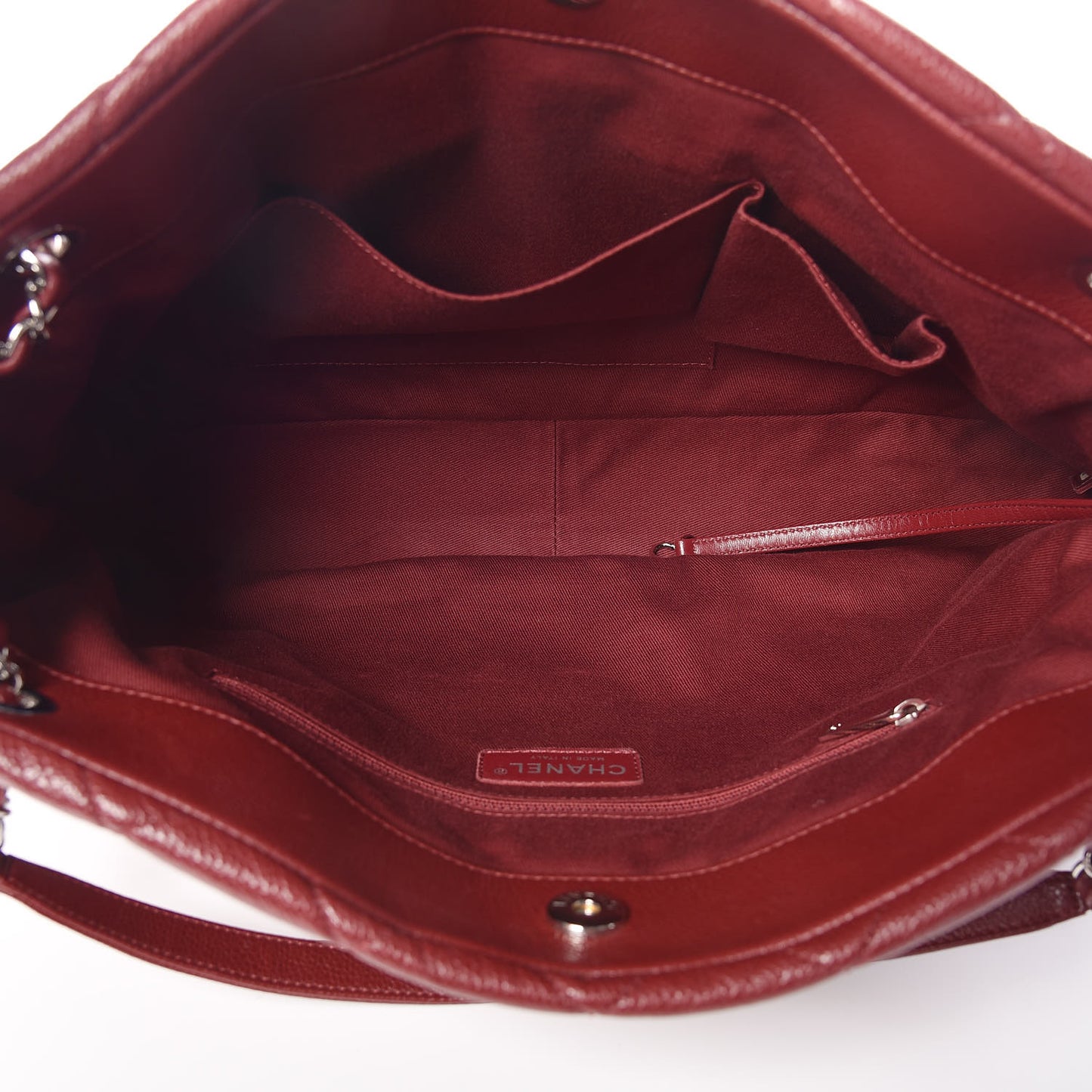 Caviar Quilted Timeless CC Soft Tote Dark Red