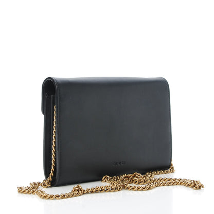 Gucci Calfskin Animalier Chain Wallet Black 3 of 7