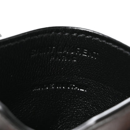 Saint Laurent Crocodile Embossed Grained Calfskin Lanyard Card Case Black 7 of 8
