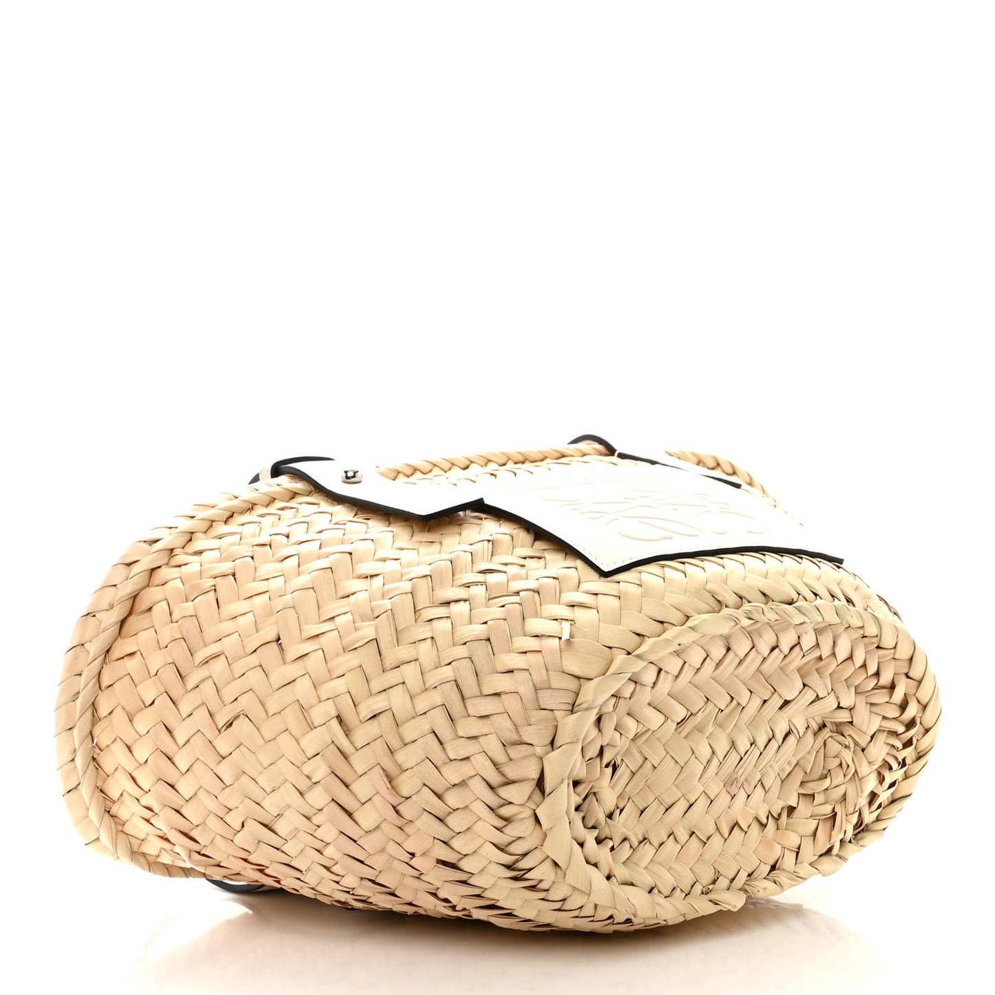 Raffia Small Basket Tote Bag Natural White