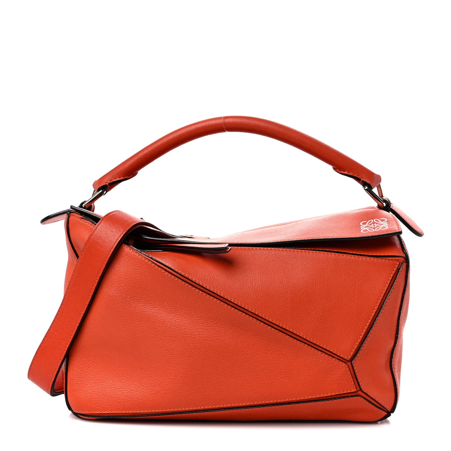 Calfskin Medium Puzzle Bag Orange