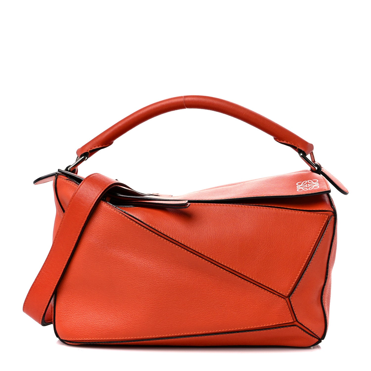 Loewe Calfskin Medium Puzzle Bag Orange 1 of 10