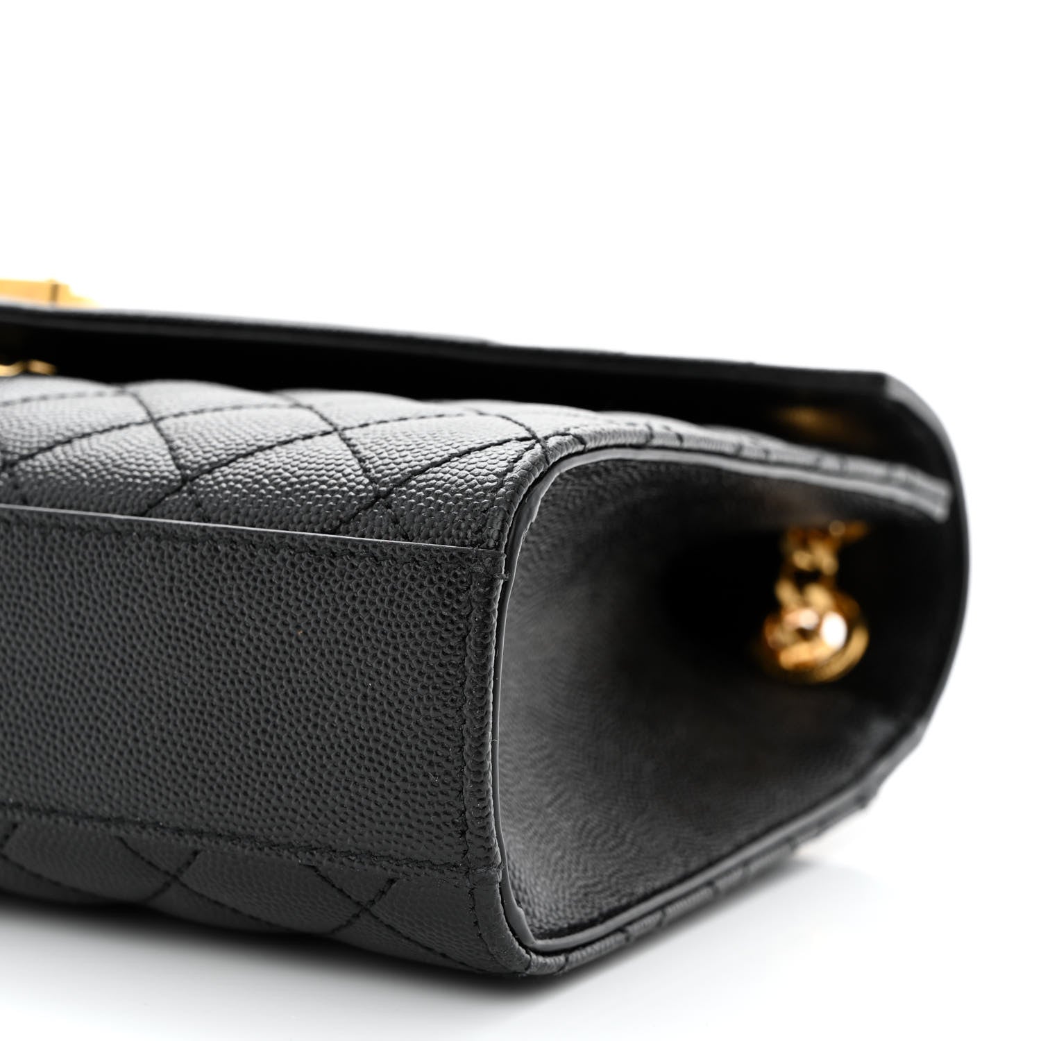 Saint Laurent Grain De Poudre Textured Mixed Matelasse Triquilt Medium Monogram Satchel Black 11 of 11