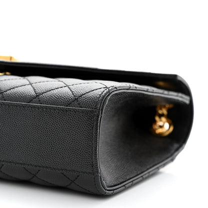 Saint Laurent Grain De Poudre Textured Mixed Matelasse Triquilt Medium Monogram Satchel Black 11 of 11