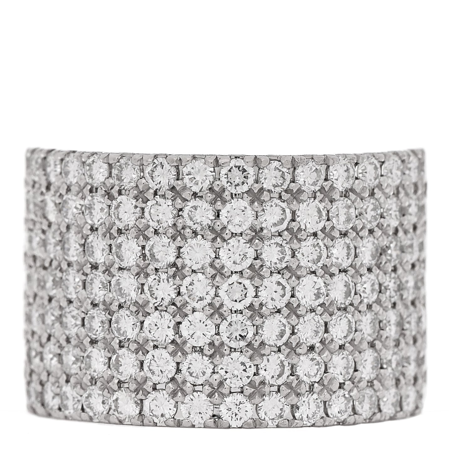 Platinum Diamond 3.00ctw Seven Row Half Eternity Band Ring 61 9.75