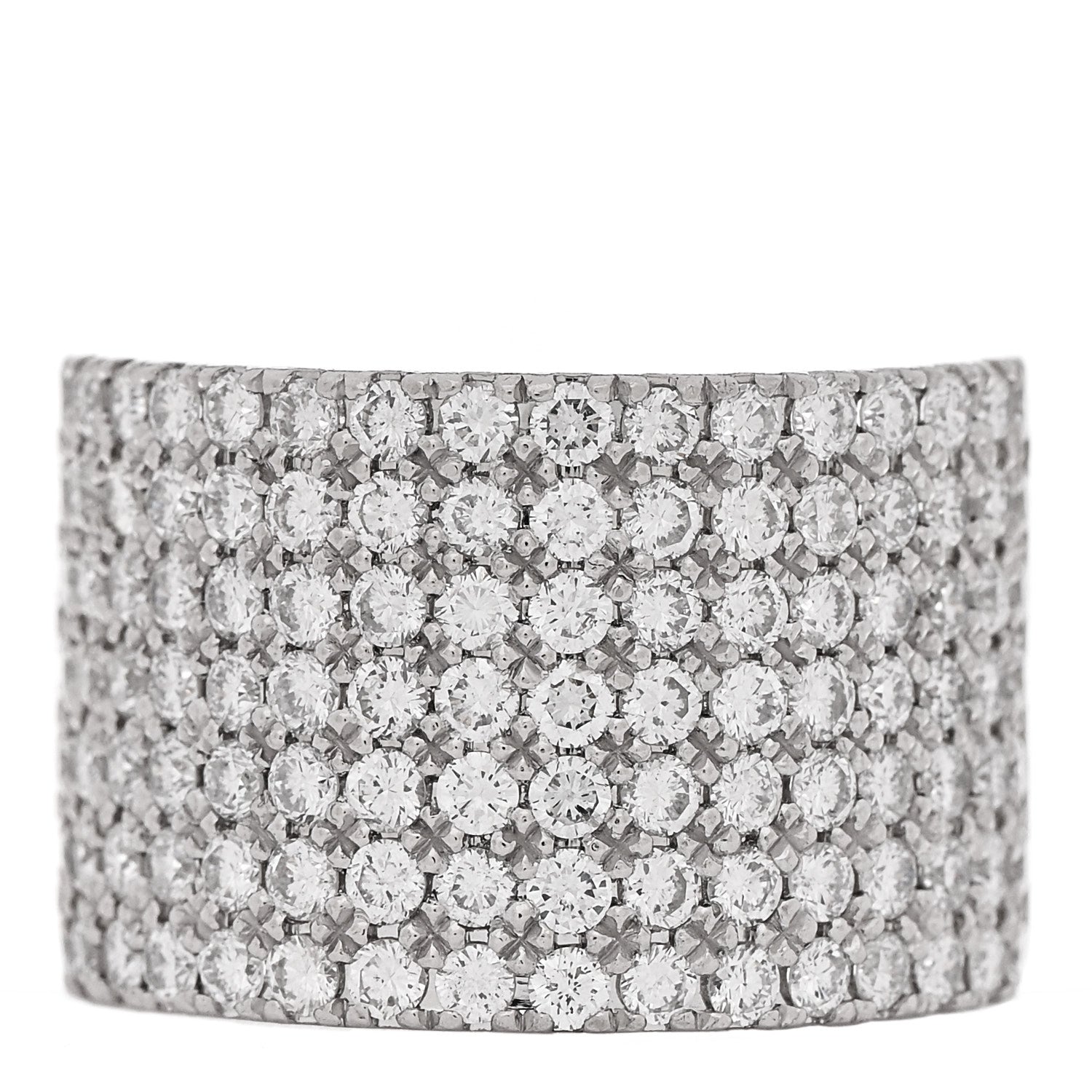 Parker & West by FASHIONPHILE Platinum Diamond 3.00ctw Seven Row Half Eternity Band Ring 61 9.75 1 of 10