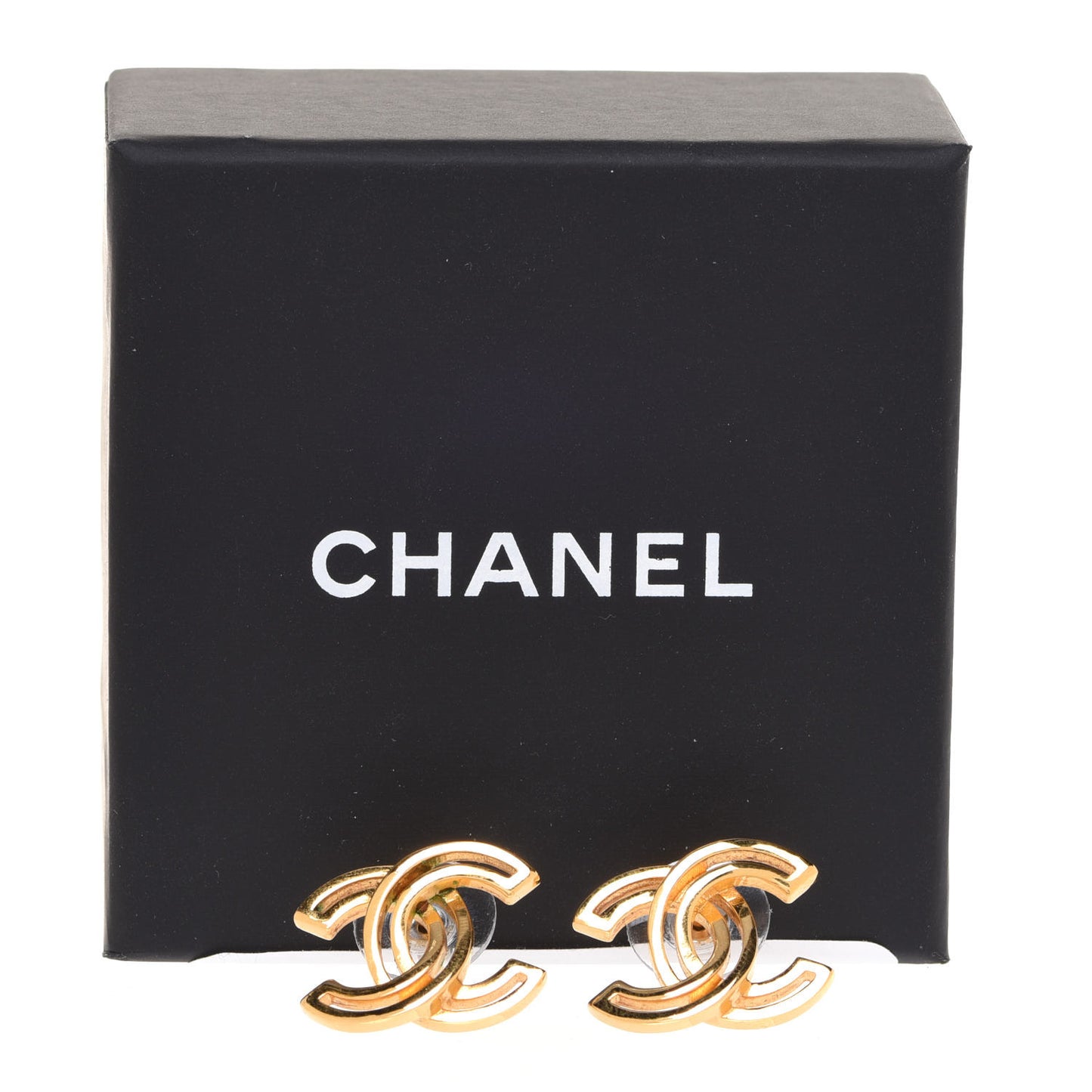 Metal Obazine CC Earrings Gold