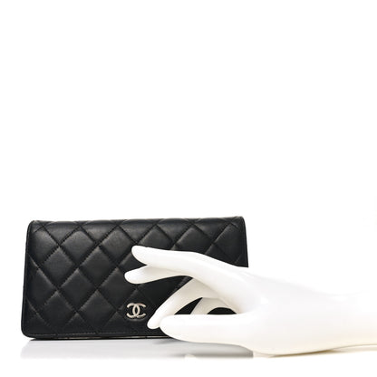 Chanel Lambskin Quilted Yen Wallet Black 2 of 8