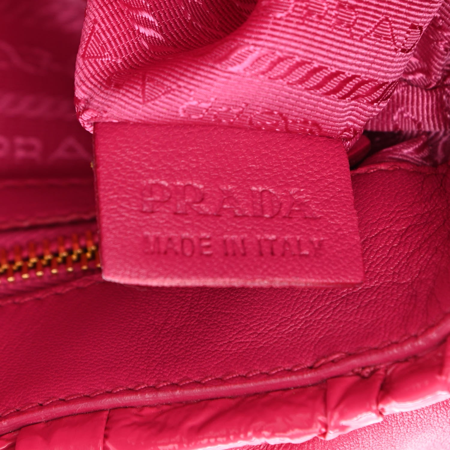 Prada Vernice Gaufre Shoulder Bag Fuxia 7 of 11