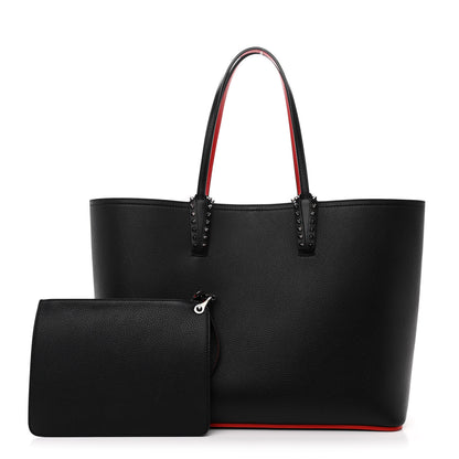 Christian Louboutin Calfskin Spikes East West Cabata Tote Black 3 of 13