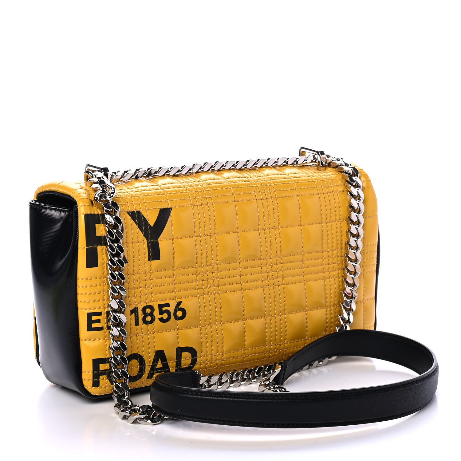 Burberry Patent Quilted Horseferry Print Small Lola Bag Yellow 2 of 4