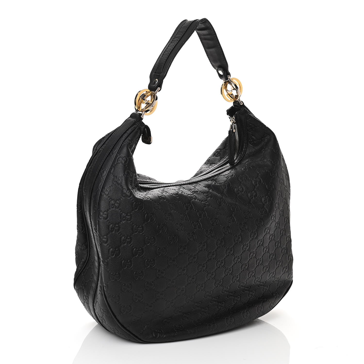 Gucci Guccissima Large GG Twins Hobo Black 3 of 11