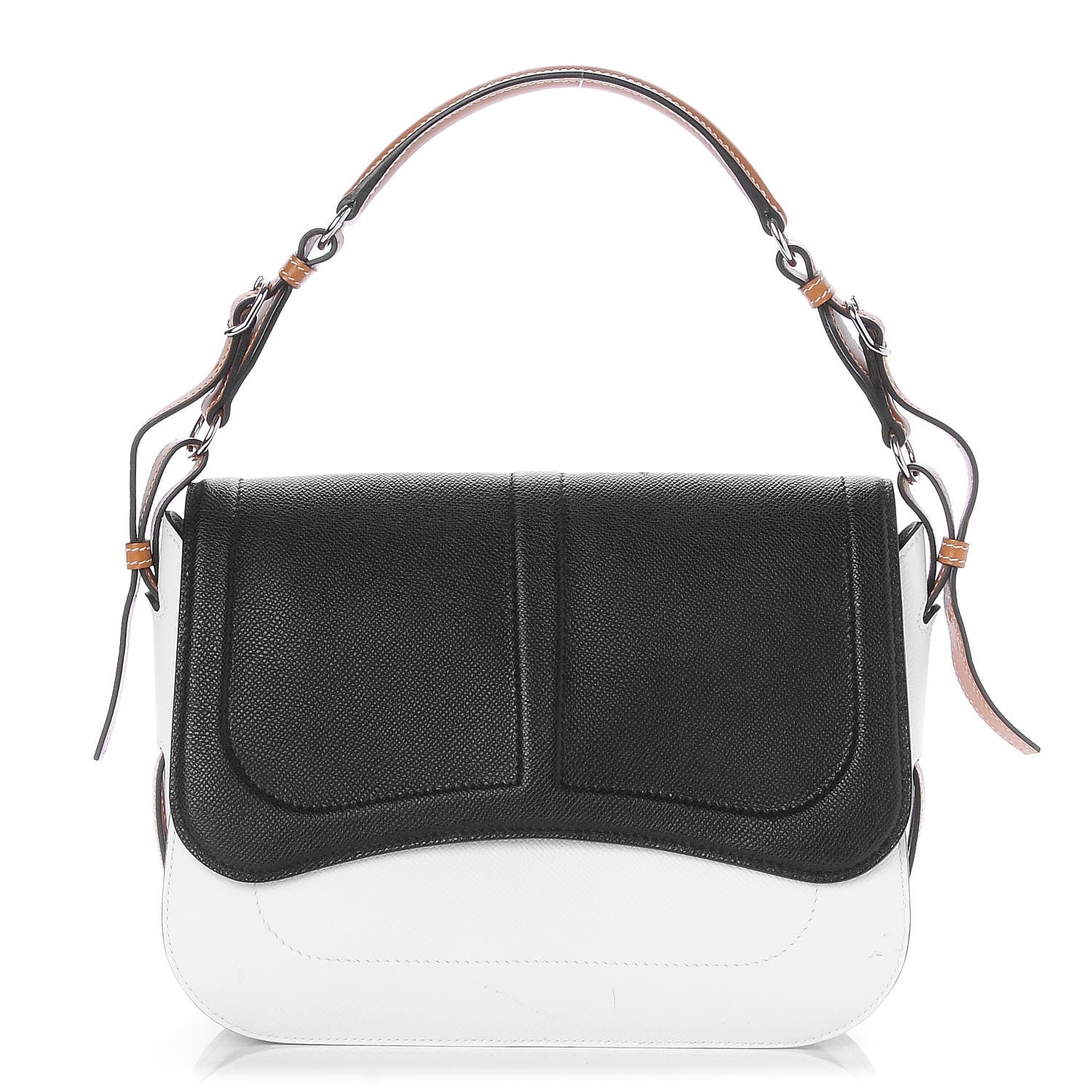 Hermes Epsom Swift Medium Hanais White Black Natural 1 of 9