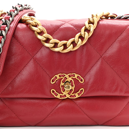 Chanel Goatskin Quilted Medium Chanel 19 Flap Red 8 of 10