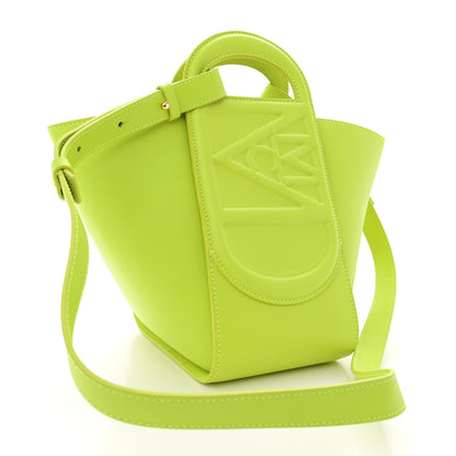 MCM Calfskin Mini Mode Travia Tote Acid Green 3 of 11
