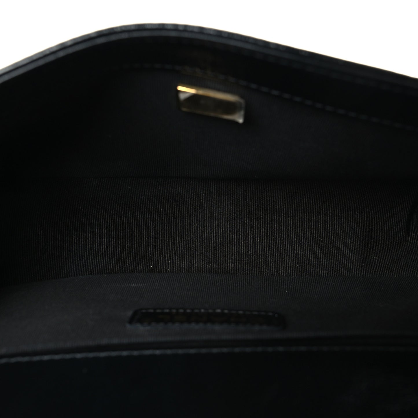 Metallic Glazed Calfskin Medium Boy Flap Black Gold